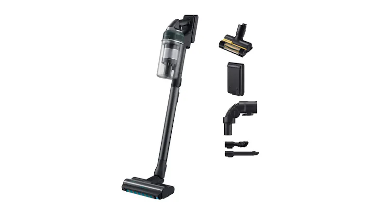 Angled view of the Samsung Jet 95S Handstick Vacuum Cleaner Angled view of the Samsung Jet 95S Handstick Vacuum Cleaner