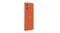 Angled rear‑left view highlighting the orange textured back, dual rear cameras and LED flash Angled rear‑left view highlighting the orange textured back, dual rear cameras and LED flash