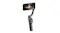 Angled view of the DJI Osmo Mobile handheld gimbal stabiliser with smartphone screen active Angled view of the DJI Osmo Mobile handheld gimbal stabiliser with smartphone screen active
