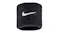 Single black Nike sweatband featuring an embroidered white logo Single black Nike sweatband featuring an embroidered white logo