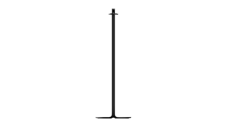 Black Bose floor stand for Lifestyle Ultra wireless speaker with a slim pole and flat, round base Black Bose floor stand for Lifestyle Ultra wireless speaker with a slim pole and flat, round base