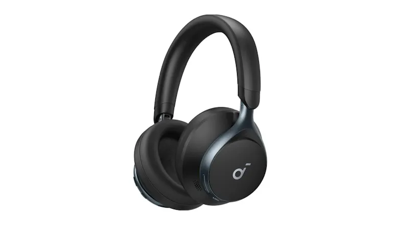 A black Soundcore Space One Active Noise Cancelling Wireless Over-Ear Headphones A black Soundcore Space One Active Noise Cancelling Wireless Over-Ear Headphones