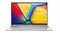 Silver ASUS Vivobook 15.6-inch laptop opened, showing a colourful display with the ASUS Vivobook text Silver ASUS Vivobook 15.6-inch laptop opened, showing a colourful display with the ASUS Vivobook text