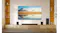 Wall-mounted LG OLED TV featuring a snowy mountain reflection Wall-mounted LG OLED TV featuring a snowy mountain reflection