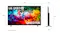 LG QNED AI Mini LED TV with labelled dimensions and a side profile showing measurements in millimetres LG QNED AI Mini LED TV with labelled dimensions and a side profile showing measurements in millimetres