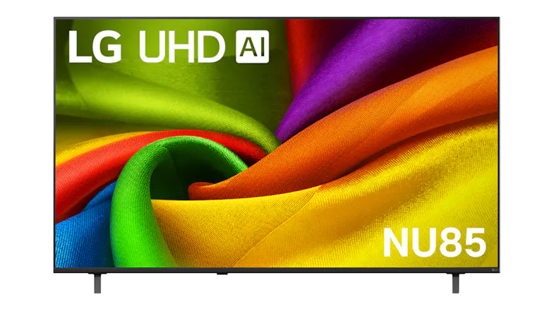 Front view of the LG 65" NU85 Smart 4K UHD AI TV (2026) with webOS 26 Front view of the LG 65" NU85 Smart 4K UHD AI TV (2026) with webOS 26