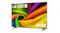 LG UHD AI TV with slim frame displaying vivid multicoloured fabric swirl and “NU85” text on screen LG UHD AI TV with slim frame displaying vivid multicoloured fabric swirl and “NU85” text on screen