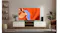 Modern living room with a TV displaying a canyon landscape and home décor Modern living room with a TV displaying a canyon landscape and home décor