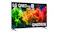 Left perspective view of the Smart TV, highlighting its sleek design Left perspective view of the Smart TV, highlighting its sleek design