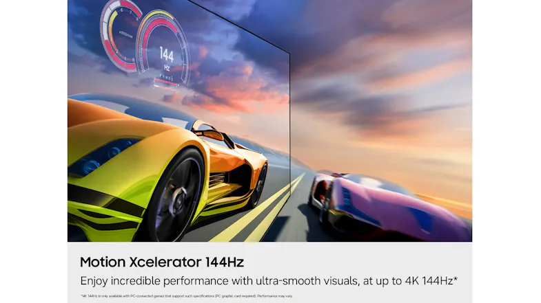 High-speed racing cars featuring the 144Hz motion xcelerator High-speed racing cars featuring the 144Hz motion xcelerator