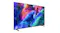 Angled right side view of the AI TV with a sleek stand base Angled right side view of the AI TV with a sleek stand base
