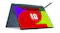 Lenovo Yoga 2-in-1 laptop in tent mode with stylus, displaying colourful Lenovo FIFA logo on touchscreen Lenovo Yoga 2-in-1 laptop in tent mode with stylus, displaying colourful Lenovo FIFA logo on touchscreen