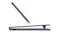 Side view of the Lenovo Yoga 2-in-1 laptop with stylus pen highlighting slim profile, ports, and touchscreen design Side view of the Lenovo Yoga 2-in-1 laptop with stylus pen highlighting slim profile, ports, and touchscreen design