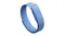 A close-up of a blue fabric smartwatch band with a metal loop closure A close-up of a blue fabric smartwatch band with a metal loop closure