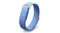 A blue textured wristband with an adjustable metal loop, with the curved display partially visible A blue textured wristband with an adjustable metal loop, with the curved display partially visible