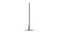 Side view of the Samsung flat-screen TV showing ultra-slim design and minimalist stand base Side view of the Samsung flat-screen TV showing ultra-slim design and minimalist stand base