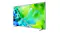 Angled left side view of the QLED TV with colourful display Angled left side view of the QLED TV with colourful display