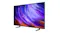 An angled front view of the Samsung OLED TV showing immersive screen size and sleek stand design An angled front view of the Samsung OLED TV showing immersive screen size and sleek stand design