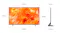 TV dimensions diagram showing front and side views with measurements in millimetres for width, height, and depth TV dimensions diagram showing front and side views with measurements in millimetres for width, height, and depth