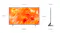 TV dimensions diagram showing front and side views with measurements in millimetres for width, height, and depth TV dimensions diagram showing front and side views with measurements in millimetres for width, height, and depth
