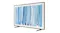 Angled front view of a Samsung The Frame Pro TV on a stand, showcasing modern frame design and immersive art display Angled front view of a Samsung The Frame Pro TV on a stand, showcasing modern frame design and immersive art display