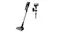 A side-by-side view of a sordless stick vacuum cleaner with a motorised floor brush and detachable handheld tools A side-by-side view of a sordless stick vacuum cleaner with a motorised floor brush and detachable handheld tools