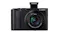Black Panasonic Lumix camera with Leica lens and pop-up flash extended Black Panasonic Lumix camera with Leica lens and pop-up flash extended