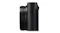 Opposite side view of a compact black camera with a lens Opposite side view of a compact black camera with a lens