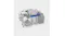 Lower dishwasher rack holding pots, pans, plates, and a cutlery basket, designed for stable loading of larger cookware Lower dishwasher rack holding pots, pans, plates, and a cutlery basket, designed for stable loading of larger cookware