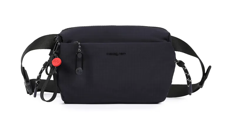 Hedgren "Jun" Crossbody Waistbag in blue with adjustable strap and front zip pocket Hedgren "Jun" Crossbody Waistbag in blue with adjustable strap and front zip pocket