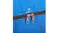 Close-up of dual metal zipper pulls on a blue mattress storage bag for secure closure Close-up of dual metal zipper pulls on a blue mattress storage bag for secure closure