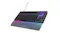 Side view of the gaming keyboard with RGB backlit keys, smart control screen, and wrist rest Side view of the gaming keyboard with RGB backlit keys, smart control screen, and wrist rest