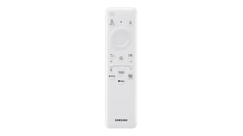 Samsung Smart Monitor with labelled dimensions, showing front and side views with measurements for height, width, and base Samsung Smart Monitor with labelled dimensions, showing front and side views with measurements for height, width, and base