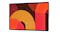 Three‑quarter view of the Samsung Smart Monitor display emphasising slim profile and vivid abstract screen design Three‑quarter view of the Samsung Smart Monitor display emphasising slim profile and vivid abstract screen design