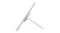 Opposite side profile view of Samsung Smart Monitor, highlighting an adjustable arm and slim white stand structure Opposite side profile view of Samsung Smart Monitor, highlighting an adjustable arm and slim white stand structure