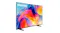 Angled view of a Samsung Mini LED TV showing a colourful abstract display with a thin bezel and twin stand feet Angled view of a Samsung Mini LED TV showing a colourful abstract display with a thin bezel and twin stand feet
