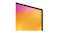 Close-up of a TV corner showing a slim bezel and vibrant gradient screen detail Close-up of a TV corner showing a slim bezel and vibrant gradient screen detail