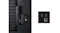 Rear view of a TV showing HDMI, USB, and LAN ports, with a zoomed-in inset highlighting the connections Rear view of a TV showing HDMI, USB, and LAN ports, with a zoomed-in inset highlighting the connections