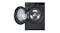 Dark graphite LG Series 10 front-load washing machine with the door open, showing the stainless steel drum interior Dark graphite LG Series 10 front-load washing machine with the door open, showing the stainless steel drum interior