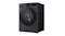 Angled view of a dark graphite LG front-load washing machine with a large black door and top-mounted controls Angled view of a dark graphite LG front-load washing machine with a large black door and top-mounted controls