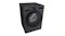 Modern LG washing machine in a matte black finish with a large front door and LED display panel Modern LG washing machine in a matte black finish with a large front door and LED display panel
