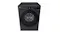 Front view of a black LG Series 10 12kg front-load washing machine with a round glass door and a digital control panel Front view of a black LG Series 10 12kg front-load washing machine with a round glass door and a digital control panel