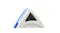Close-up of the corner detail featuring a black scrub insert and a blue-edged cleaning pad on the triangular tool Close-up of the corner detail featuring a black scrub insert and a blue-edged cleaning pad on the triangular tool