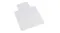A left-angled view of the Marlow square PVC chair mat with rounded corners and a clear finish A left-angled view of the Marlow square PVC chair mat with rounded corners and a clear finish