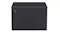 Black Haier 500 Series 294L Hybrid chest freezer, front view with top lid closed and a small digital control panel on the lower right Black Haier 500 Series 294L Hybrid chest freezer, front view with top lid closed and a small digital control panel on the lower right