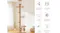 A cat tree in a living room, with icons highlighting features such as durability, rattan panels, easy cleaning, and strong support A cat tree in a living room, with icons highlighting features such as durability, rattan panels, easy cleaning, and strong support