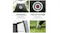 Golf practice net features a wide opening, a bullseye target, finestitching, and a stable stand Golf practice net features a wide opening, a bullseye target, finestitching, and a stable stand