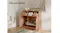 A shoe storage unit with flip-out doors and shelves, open to reveal neatly stored footwear in a cosy home interior A shoe storage unit with flip-out doors and shelves, open to reveal neatly stored footwear in a cosy home interior