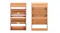 Modern wooden shoe organiser with two flip-down racks and a top drawer, revealing spacious interior compartments Modern wooden shoe organiser with two flip-down racks and a top drawer, revealing spacious interior compartments