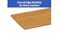 Oak desktop with curved edges and a smooth finish, designed for comfort Oak desktop with curved edges and a smooth finish, designed for comfort